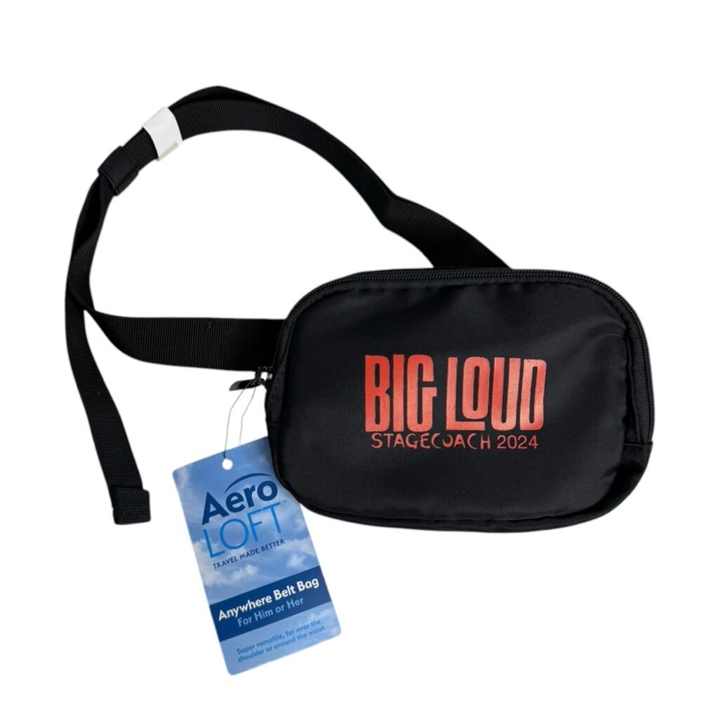 Stagecoach 2024 Big Loud Aeroloft‎ Belt Bag Black Waist Bag Fanny Pack New NWT